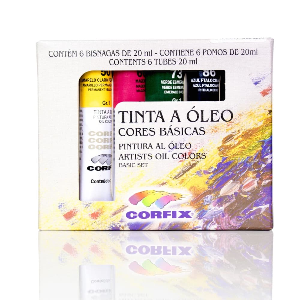 Estojo de Tinta Óleo Corfix C/ 6 Cores - Bisnagas 20ml