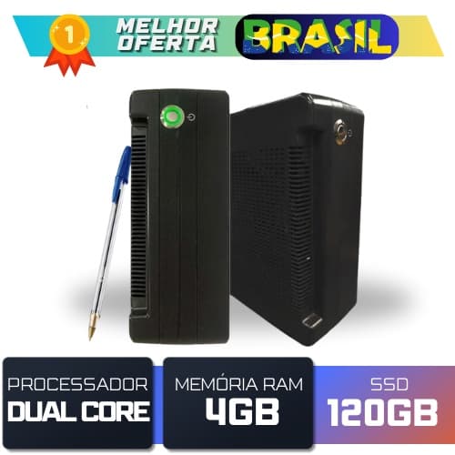 Mini PC Intel Dual Core 1.8GHz 4GB DDR3 SSD 120GB C/ HDMI