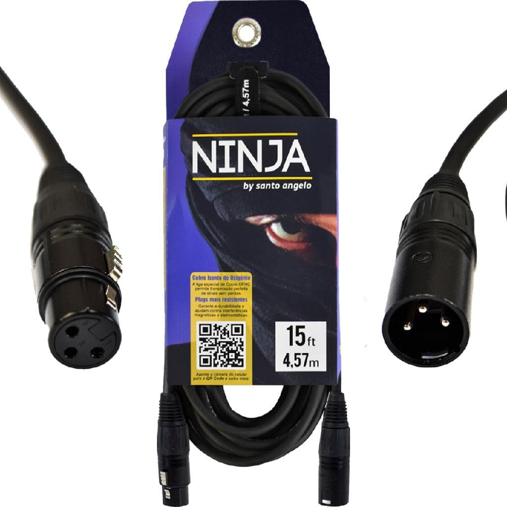 Cabo de Microfone Santo Angelo Ninja XLR X XLR 4.5m LW 15ft
