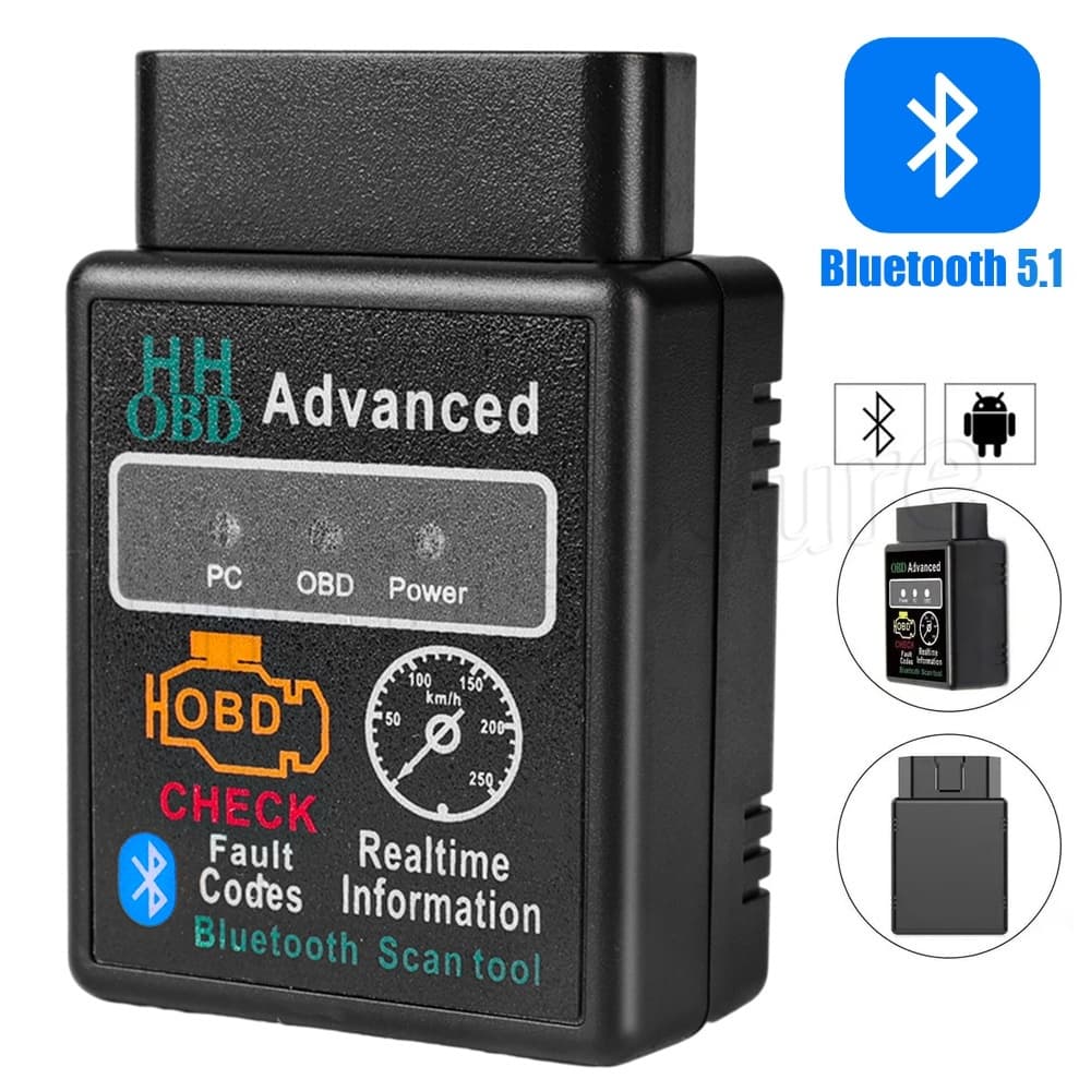 OBD2 Ferramenta Scanner De Diagnóstico Automotivo/Detecção De Consumo De Combustível Detector De Falha De Carro/Leitor De Código Bluetooth V5.1/Descodificador De Condução De Maus Funções Automotivos/Para Windows Android