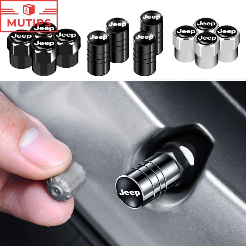 Jeep Jipe 4Pcs/Set Pneus De Liga De Alumínio Para Carro Tampa De Ar Roda Haste De Válvula Bússola Renegade 2023 Willys Wrangler jk Grand Cherokee