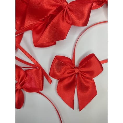 Laço Lacinho de Cetim Nº5 Plus 6x6cm com Fita para amarração - 100 unidades- Decorações de doces, mesas, bolas e esferas acrílicas, caixa milk, personalizados e lembrancinhas