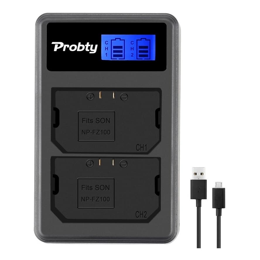 Carregador Usb duplo Np-fz100 P/ Sony A6600 A7iii A7siii A9 A9R A96