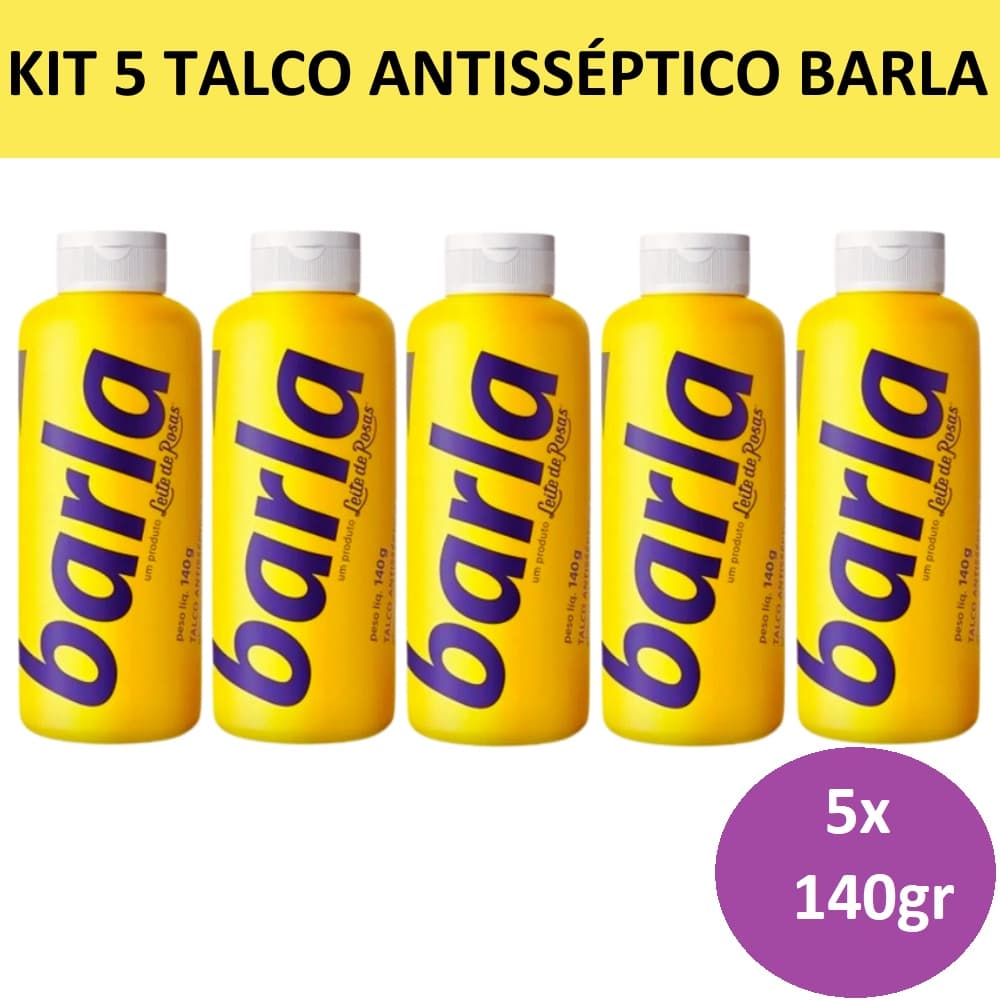 Kit 5 Talco Antisséptico Barla 140g