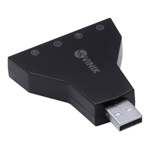 Placa de Som Adaptador USB para Som 7.1 Virtual 4 Portas P2 Vinik A4PUSBM