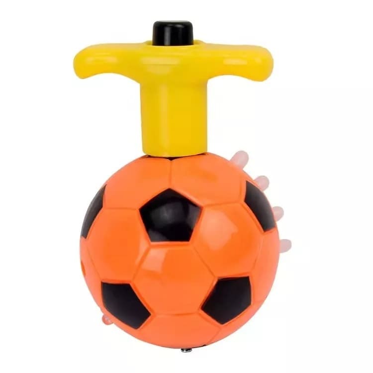 Brinquedo pião musical bola de futebol c/ lançador c/luz
