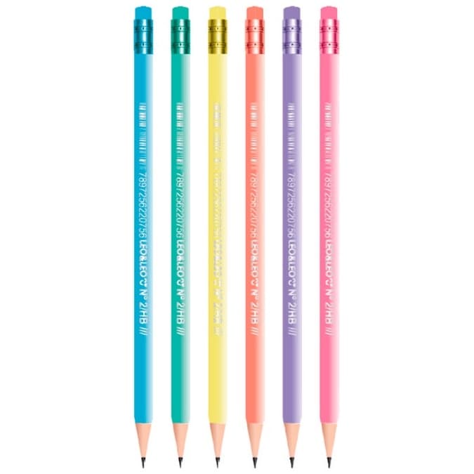 Lápis de Escrever HB Tom Patel Perolado com Borracha  Escolar  Leo&Leo