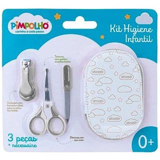 Kit Higiene Infantil Pimpolho Cortador Tesoura Lixa com Necessaire