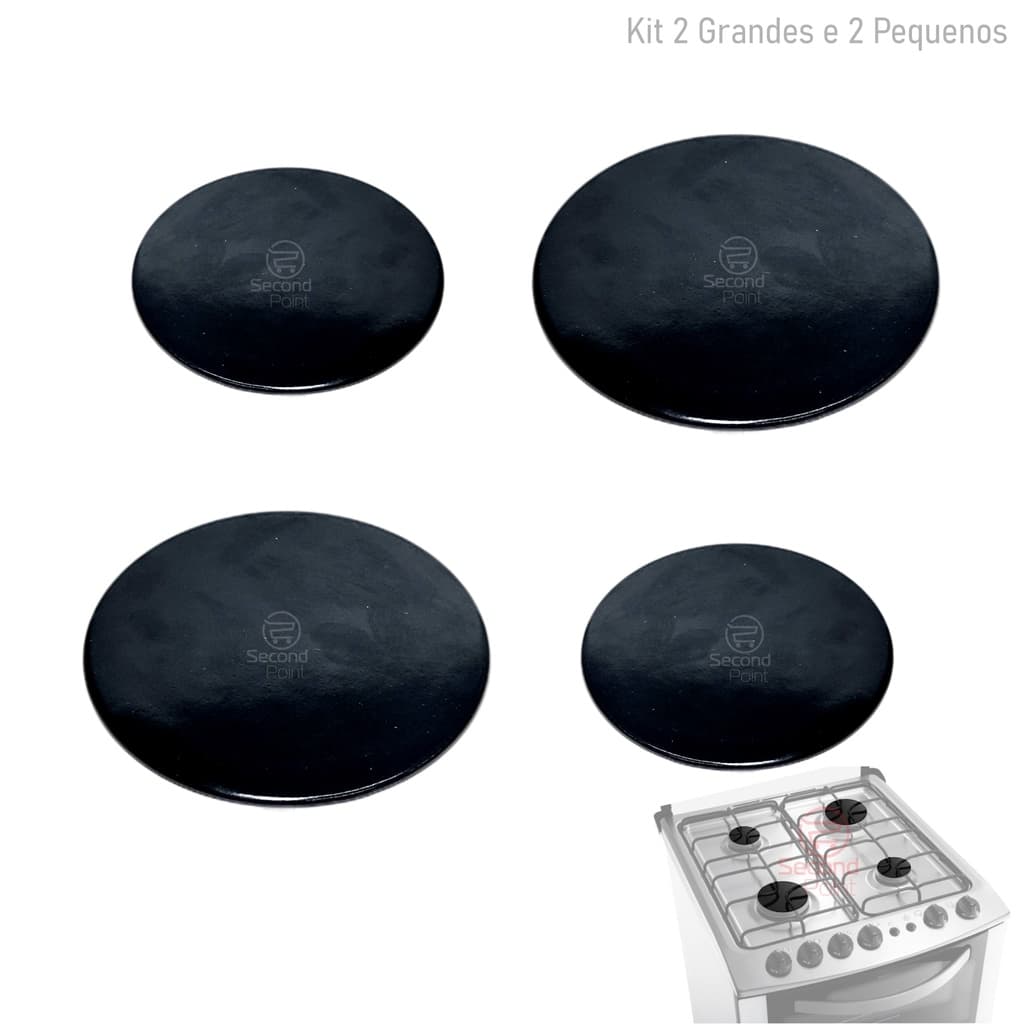 Kit Espalhador Tampa Fogão Electrolux 4 bocas 56sb 56sx 2 Grandes 2 Pequenos