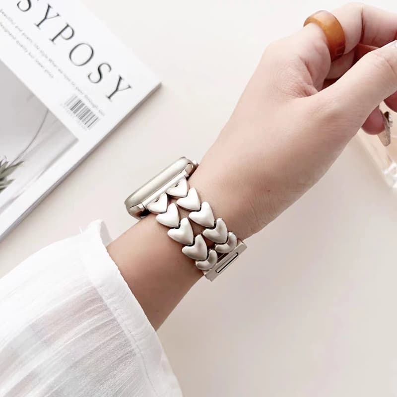 Pulseira Feminina De Metal Para Apple Watch Band Série 10 9 8 7 6 3 5 se De Aço Inoxidável De Luxo iWatch 42mm 46mm Ultr