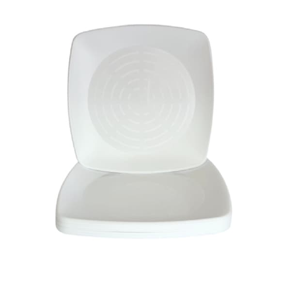 Prato Acrílico Quadrado Resistente 22cm Branco - 10 unid