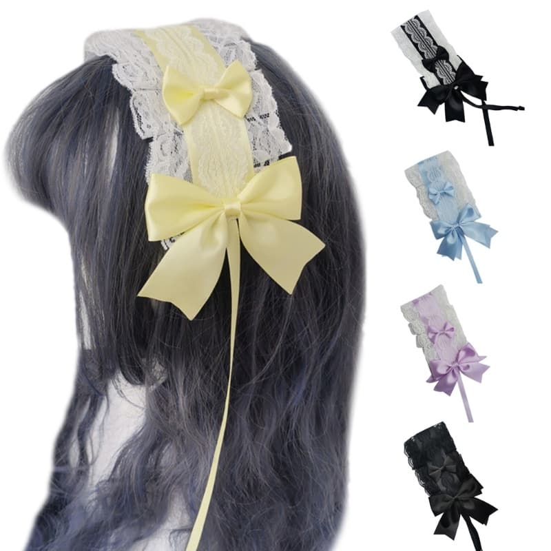 RUNNY Maid Headband Para Meninas Ruffle Lace Bowknot Adolescentes Favor