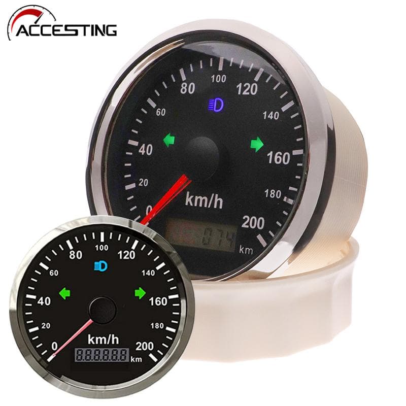 85mm 0-200km/h Velocímetro GPS À Prova D'água Kilometro Para Barco De Motocicleta