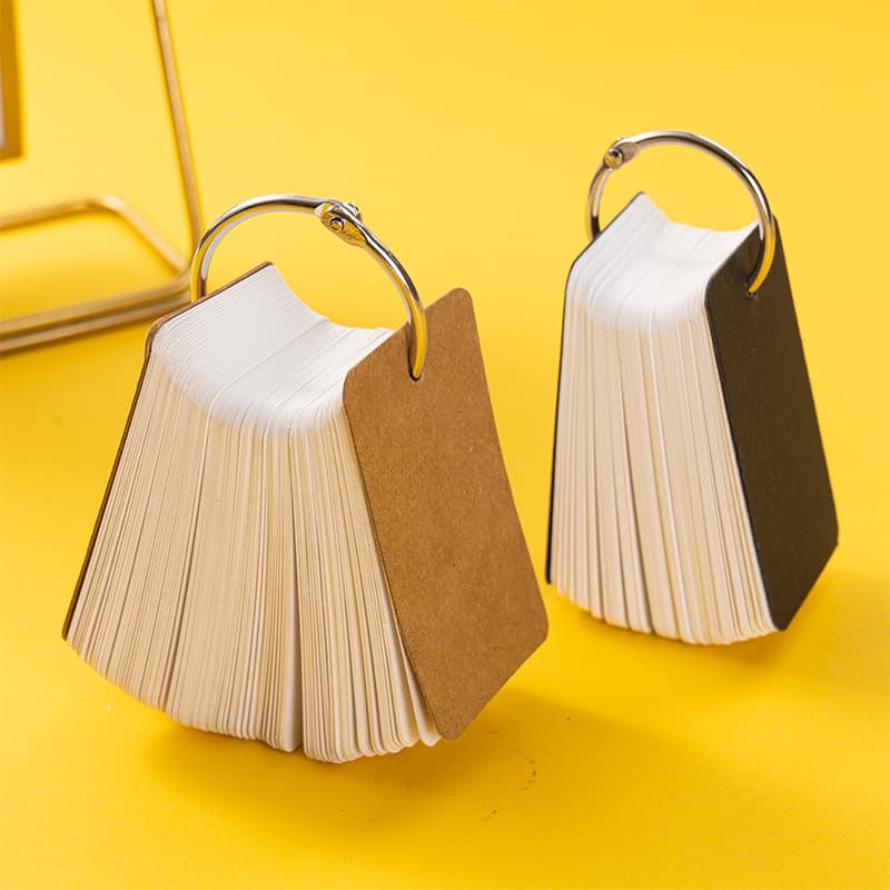 100 Folhas Livro De Anel De Ferro Cartão Portátil Papel Em Branco Mini Capa Dura Vocabulário Palavras Escritório Escolar