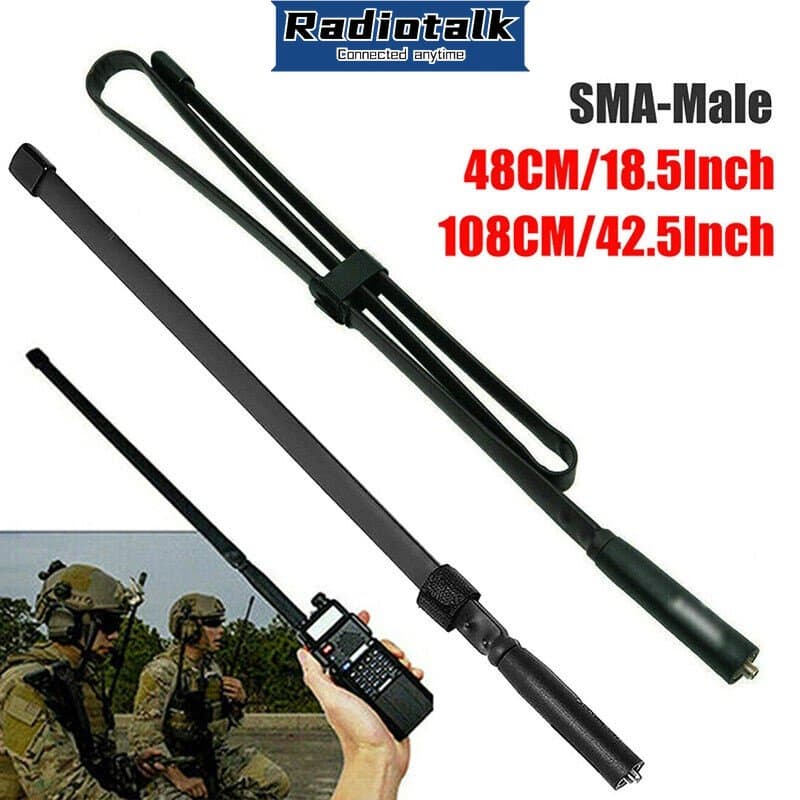 (Em Estoque) Novo Para Baofeng UV-5R/BF-888S Rádio Dobrável CS Antena Tática UHF/VHF 48cm/108cm