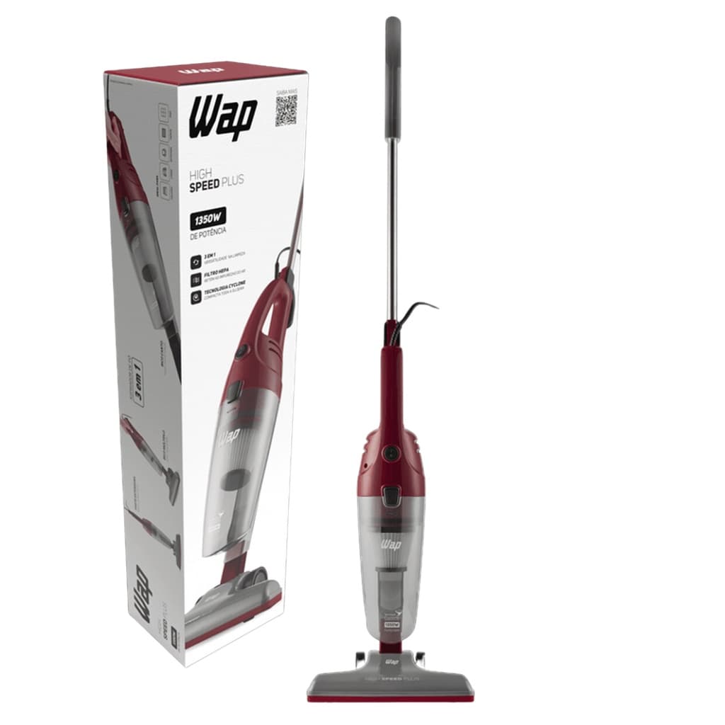 Aspirador De Pó Vertical Wap Versátil Portátil 3em1 Potência 1350W Vermelho Cinza Tecnologia Cyclone