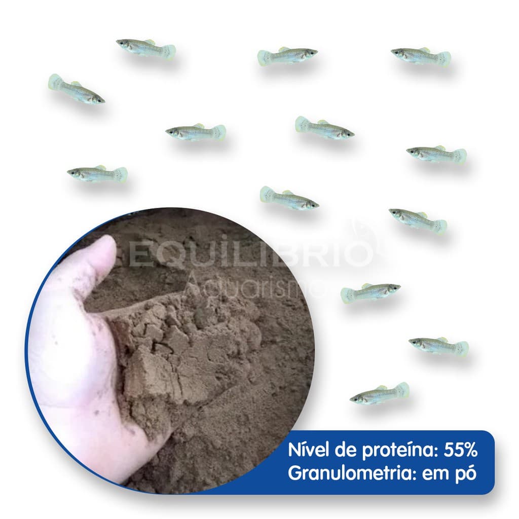 Ração Para Peixes Alevinos Em Pó (55% Proteína) 250g
