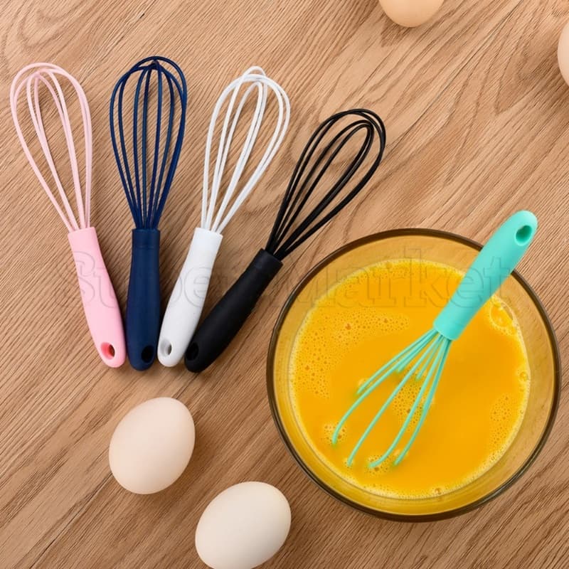 Batedor De Ovo Fácil De Limpar Mini Silicone Aço Inoxidável Leite Café Espuma Cozinha