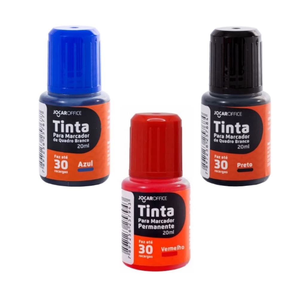 KIT 3 Refil De Tinta Para Marcadores De Quadro Branco - JOCAR OFFICE