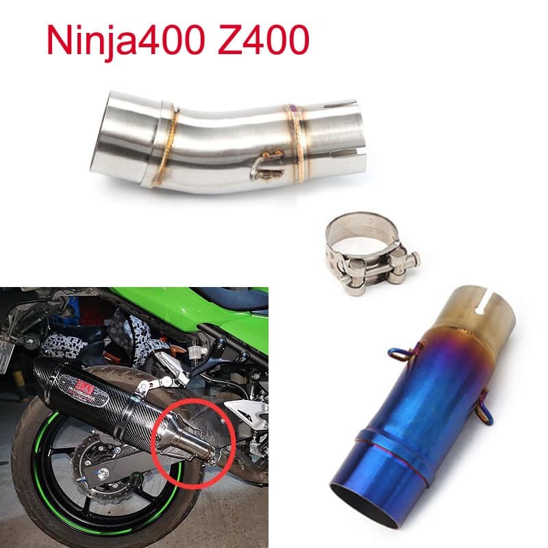 Tubo De Ligação Intermediária De Escape De Motocicleta Deslizante Para Ninja400 Z400 2017-2023 Conector De Midpipe