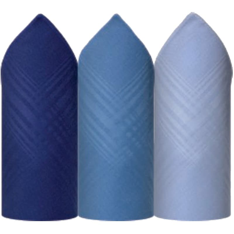 Caixa de Lenço Masculino Algodão 39 X 39 cm - 344D Tons Azul