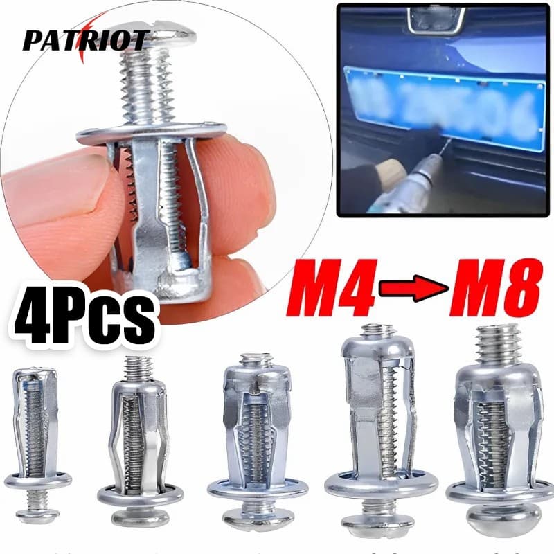 4Pcs M4 M5 M6 M8 Porcas Para Macacos/Ferramentas De Reparo Automotivo/Melhoria Doméstica/De Trava Com Rebite De Pétalas Parafuso/De Placa Fixa Carro Porca De Ferro De Parede Oca Mental