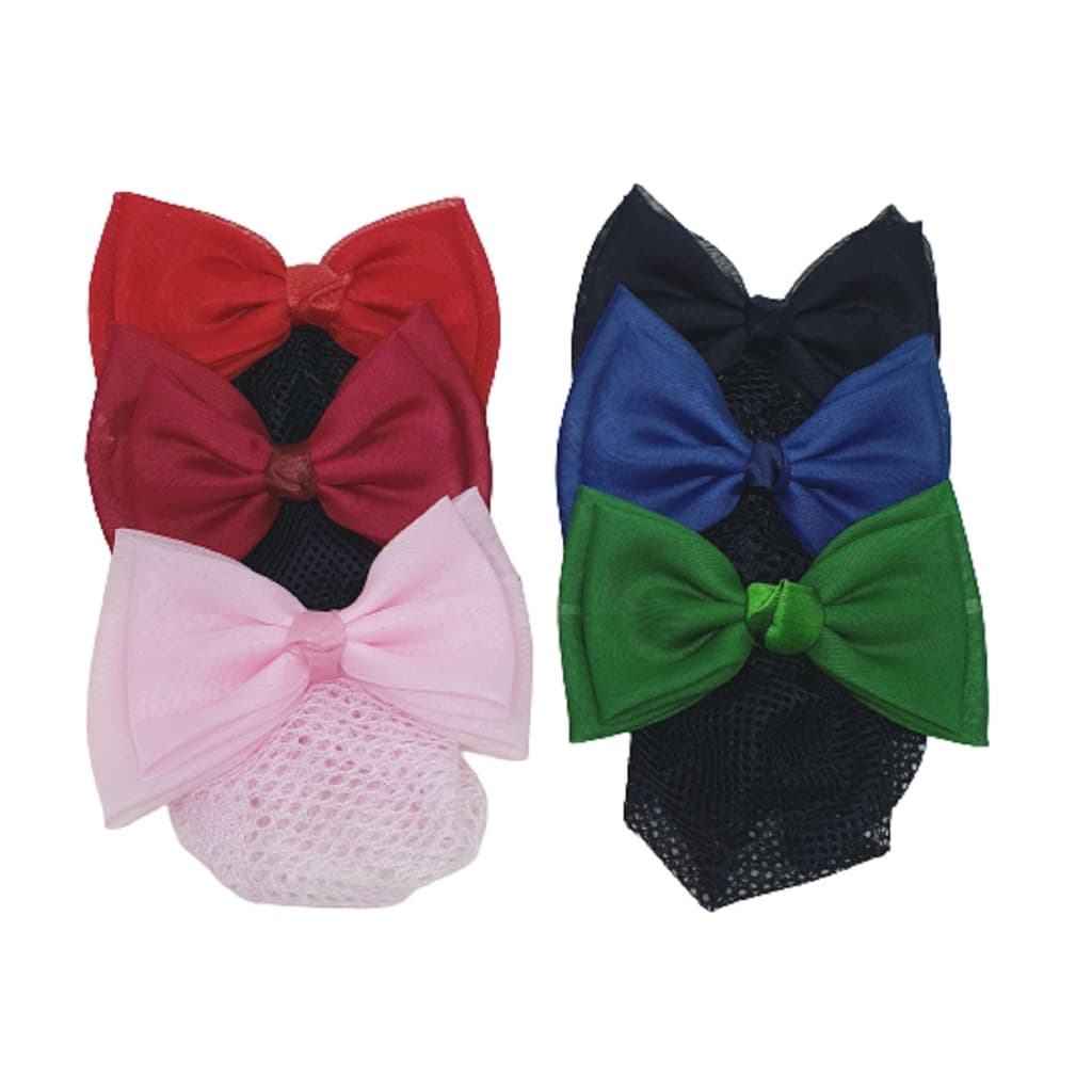 Kit 5 Laços Rede Coque Reforçada Profissional Balé Clínica Recepcionista Mercado Uniforme