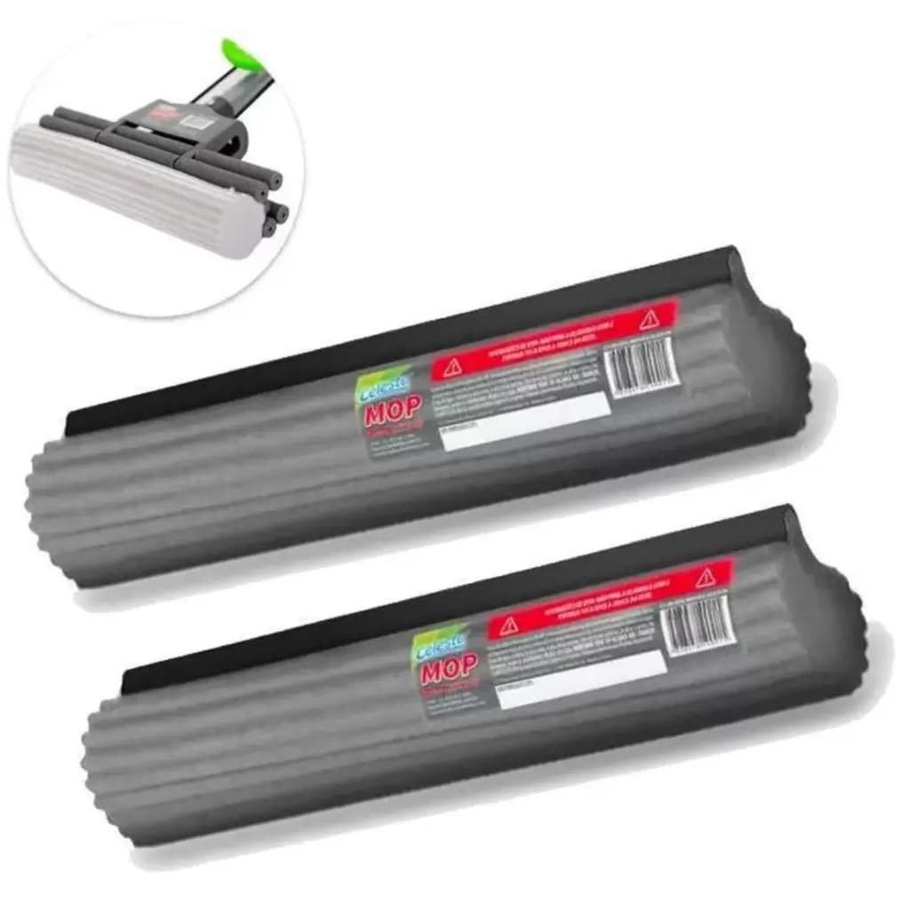 Kit c/ 2 Refil para Mop Facil Rodo Limpeza Geral Plus Magico Lava e Seca PVA Celeste CLT-905