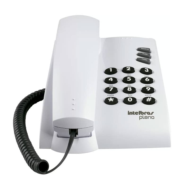 Telefone pleno com chave com fio cinza ártico 4080058 Intelbras