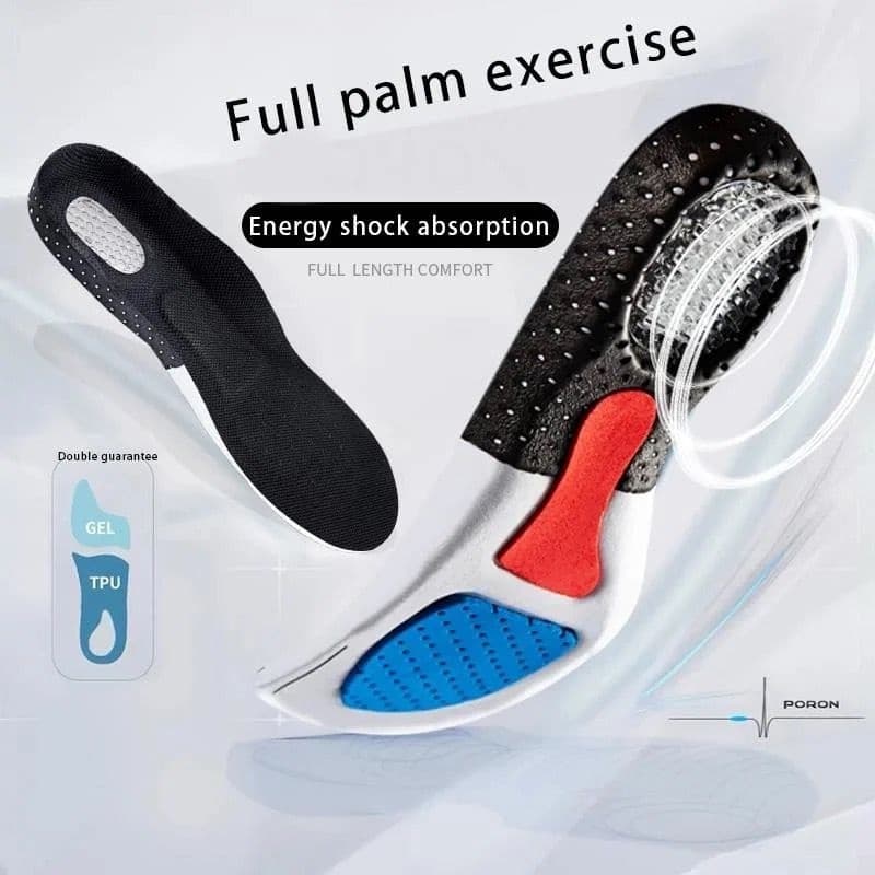 Palmilha inteira ortopédica gel esporão ventilação absorvedora de impacto gel para caminhada, unisex MT075