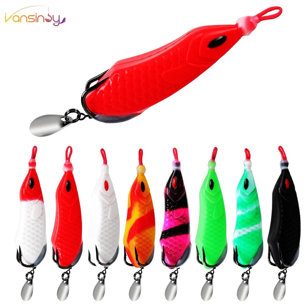 Isca de Frog Lure Fundição De Isca Macia De Pesca 10g/16g Com Anzol De Sangue