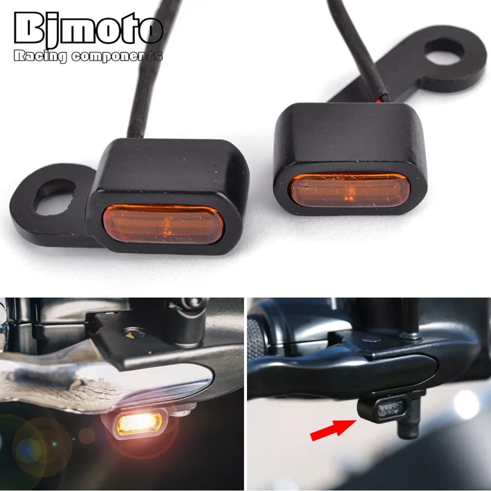 12V 8MM Mini Motocicleta LED Cauda Luz Traseira Cabo Da Placa De Licença Para Harley XL883 XL1200 Sportster Dyna Softail