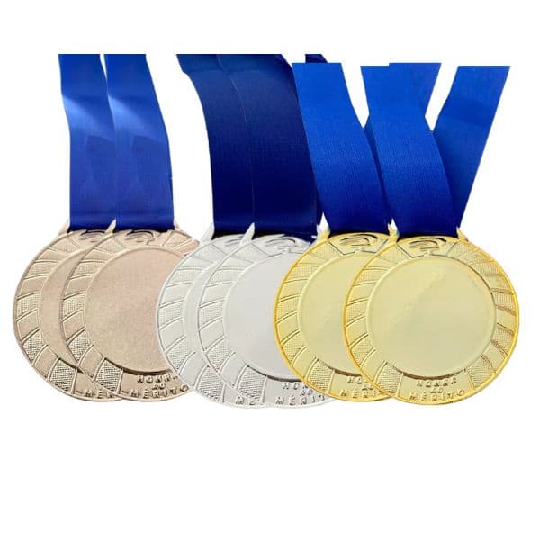 Medalhas 3 Pares Cada Lisa Ouro Prata Bronze 6cm Premiação