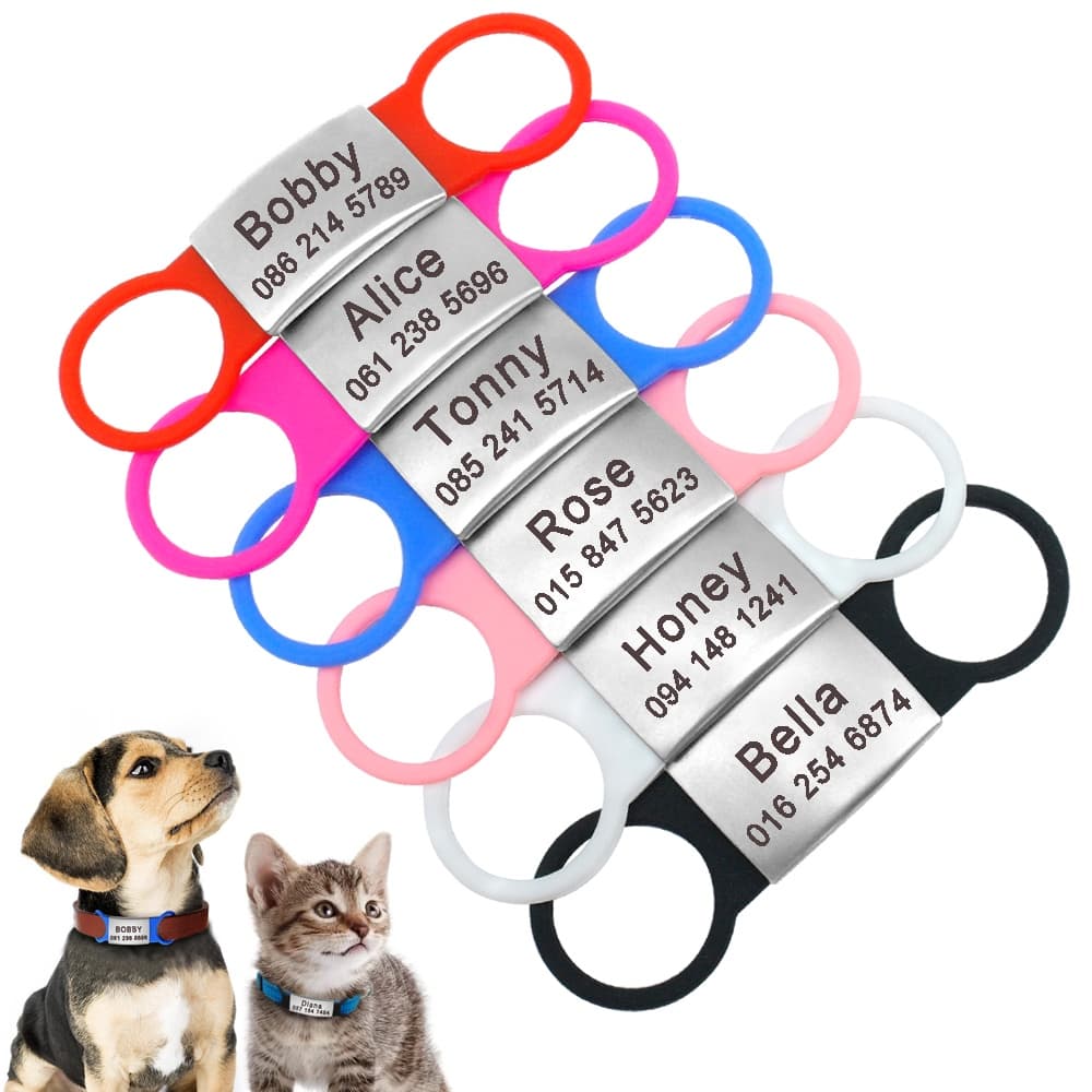 [Etiquetas Personalizadas De Identificação De Animais De Estimação Em Aço Inoxidável Para Cães Pequenos Acessórios De Coleira Personalizada Gatos