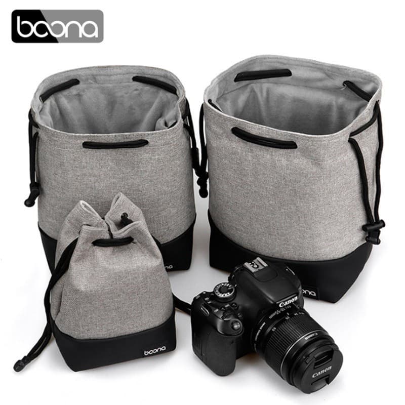 baona Saco Para Câmera DSLR A Cores À Prova D'água Capa De Pano Gadget Organizador De Arrasto Bolsa Protetora Espessa