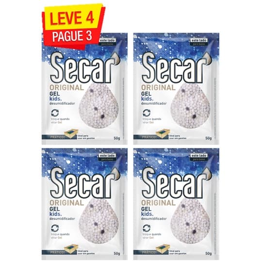 Kit Anti Mofo Secar Gel 50g - Leve 4 Pague 3 - Desumidificador Original