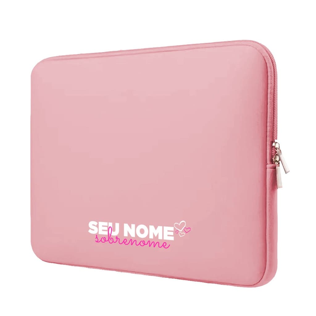 Capa Case Pasta Maleta Notebook Macbook Personalizada Neoprene 17.3/15.6/14.1/13.3/12.1/11.6/10.1 Nome - Sobrenome