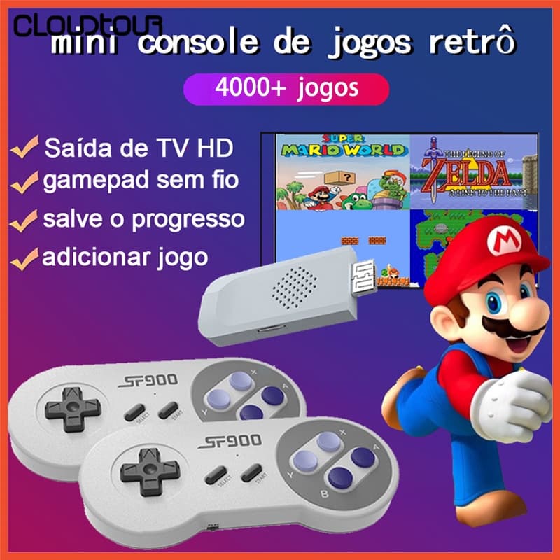 Console De Jogo Retro Clássico , Sistema De Video Game Embutido 4000 + Jogos