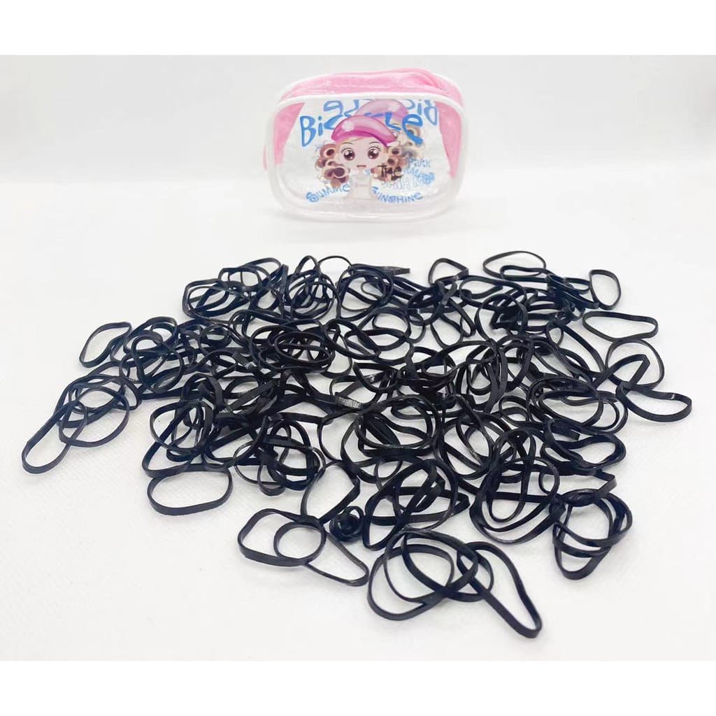 300 Unidades/Pacote Colorido Pequeno Elasticos Silicone Grosso De Cabelo