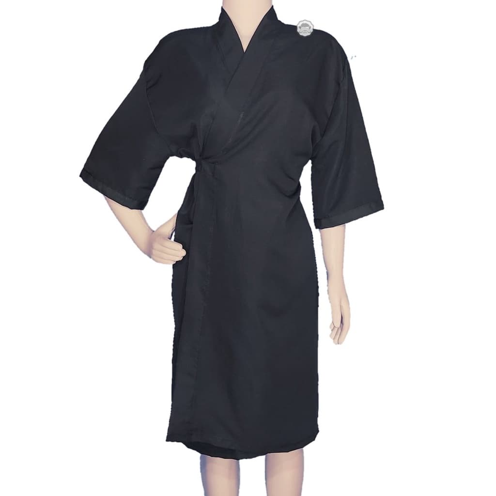 Quimono Uniforme Salão de Beleza Estética Profissional Não Mancha com Pó Descolorante Microfibra Roupão Robe Kimono
