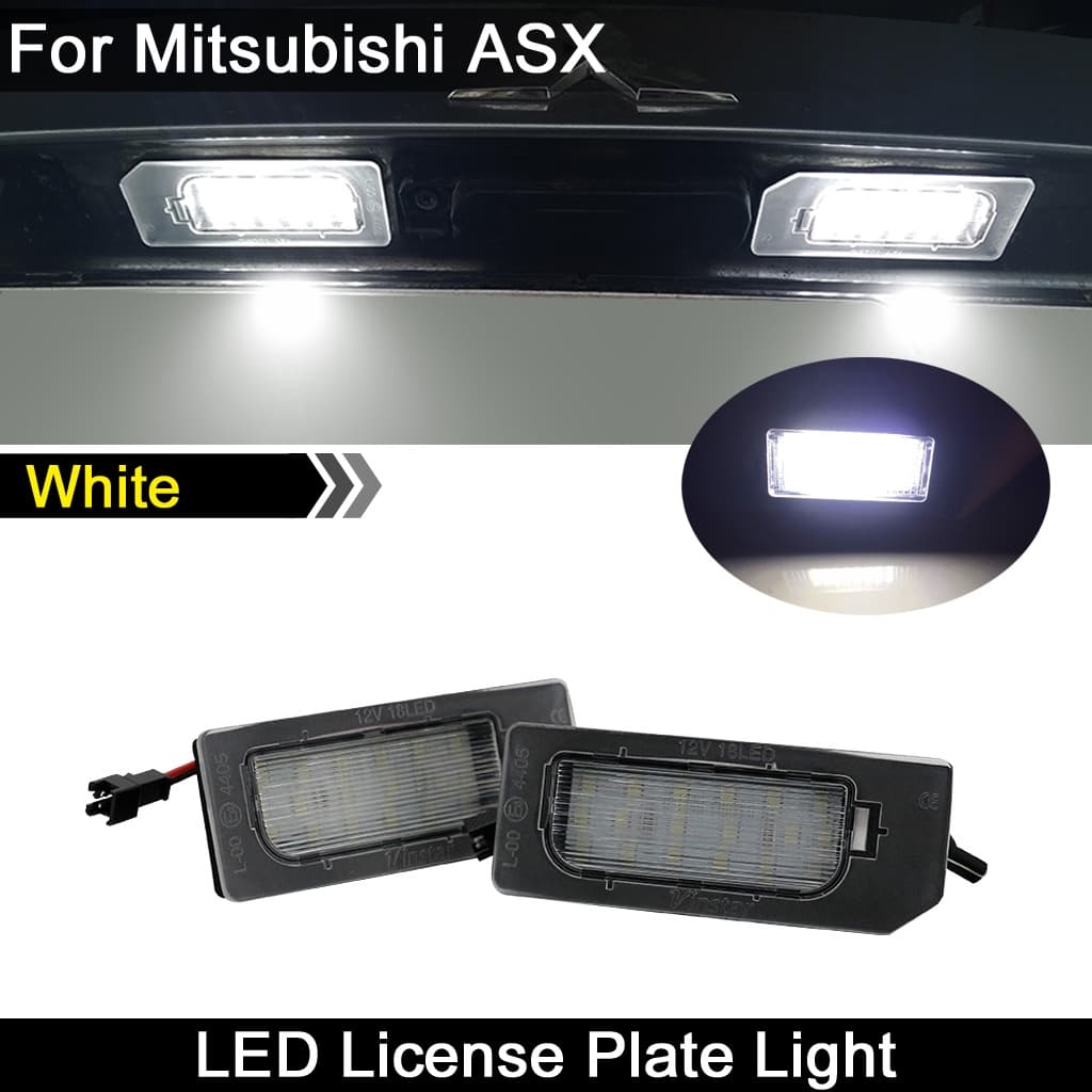 2pcs Lâmpada De Placa Branca De Leds Para Mitsubishi ASX 2011-2020