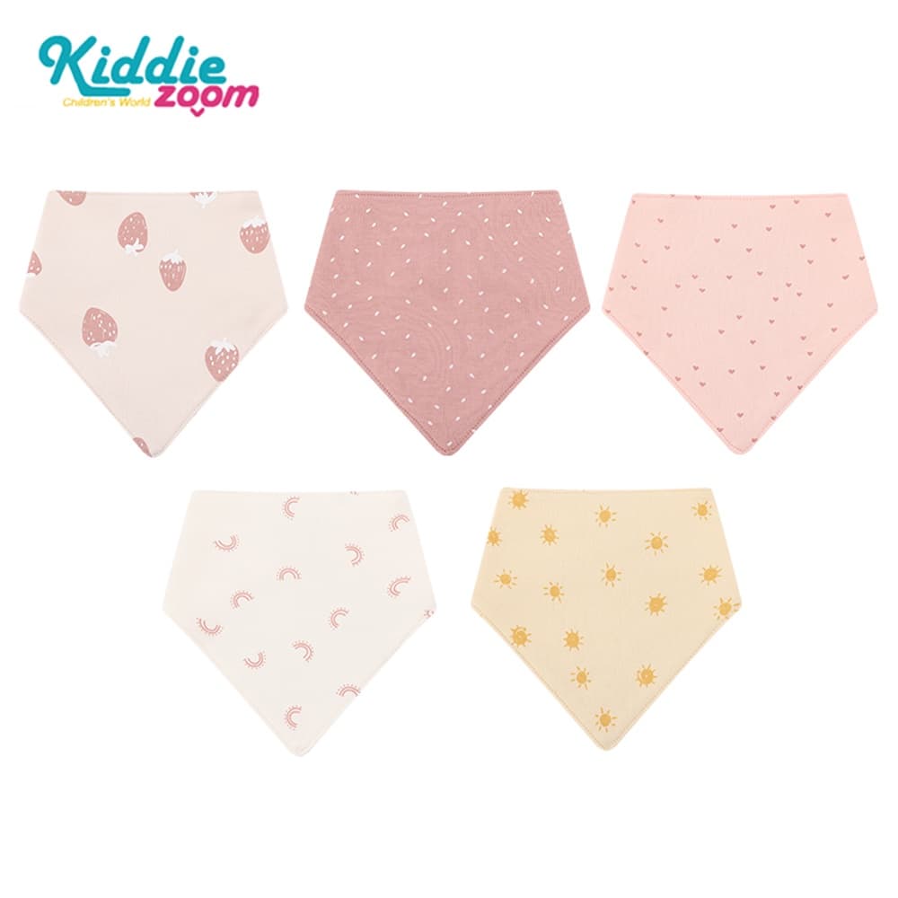 kiddiezoom 5Pcs/Set Baby Bibs Triângulo Lenço De Algodão Para Babete Bandana Recém-Nascido Alimentando Saliva Toalha