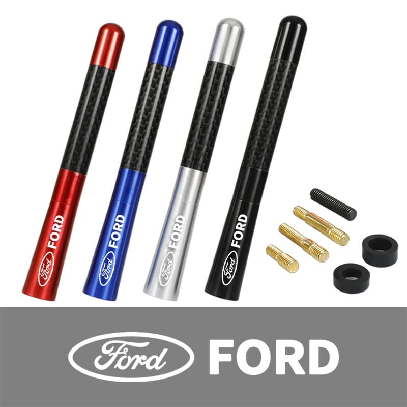 Antena De Rádio De Fibra De Carbono Stubby Mast De 12cm Para O Ford Fiesta Fusion Mondeo Mustang Ranger Transit Accessories Car Styling
