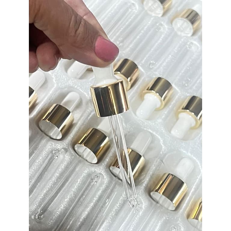 6 Conta Gotas Dosador Tampa Lacre 18mm Com Bulbo E Canula