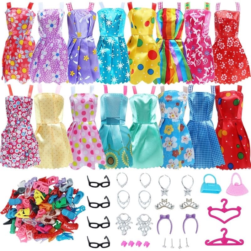 42pc s Set Boneca Acessórios Sapatos Sacos Dres ses Brinquedos Roupas Casa