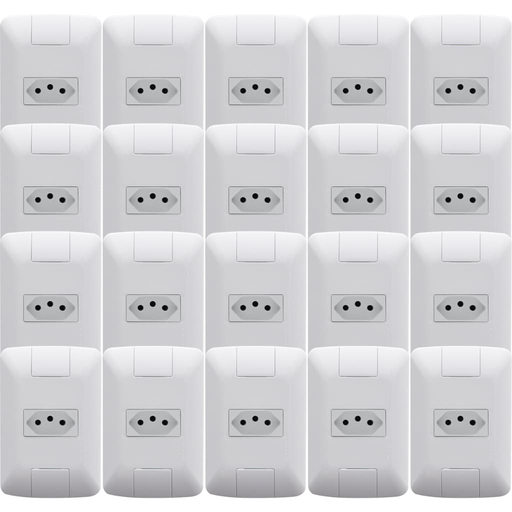 Kit 20 Tomadas 2P+T 10 A 250 V Tramontina Aria Embutir 4X2