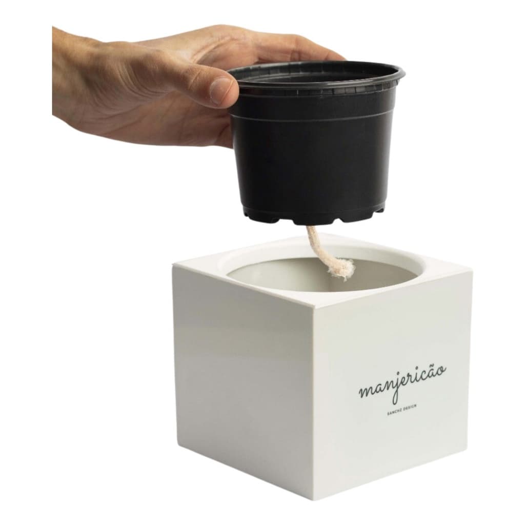 Vaso Auto Irrigável 11x10 Autoirrigável Cinza Temperos