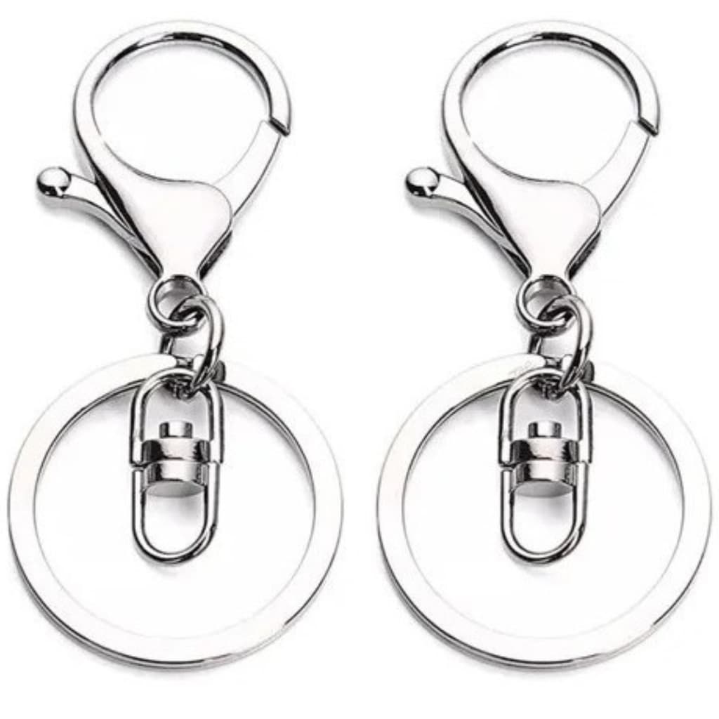 Fecho Mosquetão Lagosta com Girador Argola Chaveiro Níquel 30x68mm 20pçs 180g