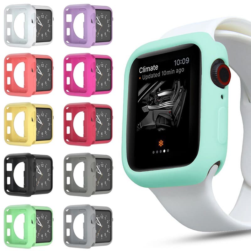 Capa silicone TPU compativel com apple watch 38mm 40mm 42mm 44mm seria 6 5 4 3 2 1