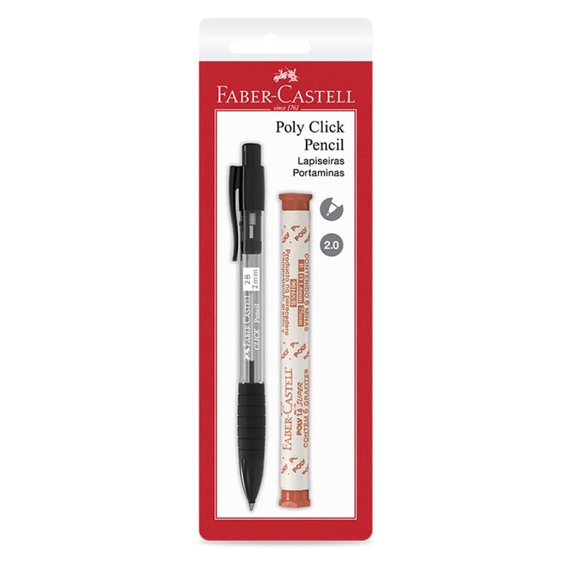 Lapiseira 2.0mm Poly Click preta SM/20CPP Faber-Castell